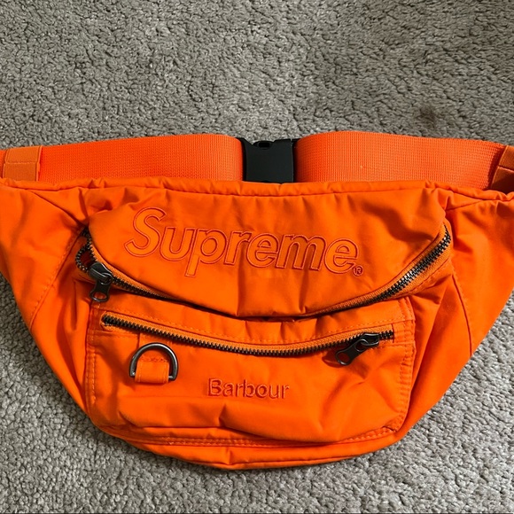Supreme Barbour Waxed Cotton Waist Bag 
